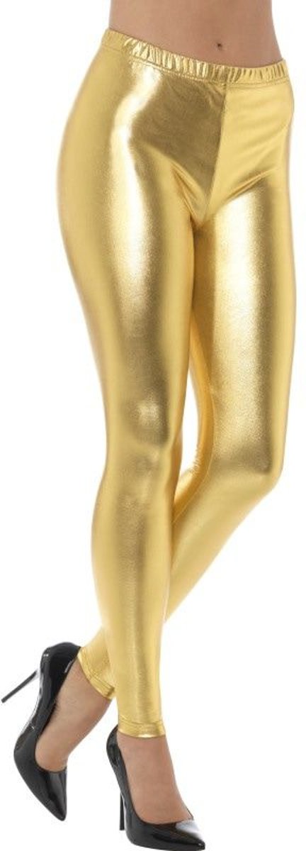 Jaren 80 & 90 Kostuum | Gouden Metallic Disco Legging Vrouw | Large | Carnaval kostuum |  